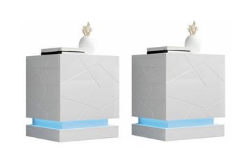 Sängbord Juniskär 46 cm - Hvid - Møbler - Bord - Avlastningsbord & sidobord - Sengebord & nattbord