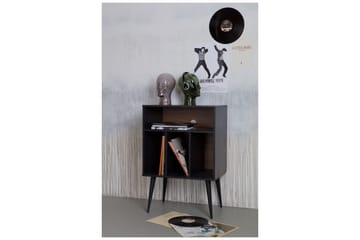 Seamas Nattbord 60 cm med Oppbevaring Hyller - Valnøtt/Svart - Møbler - Bord - Avlastningsbord & sidobord - Sengebord & nattbord