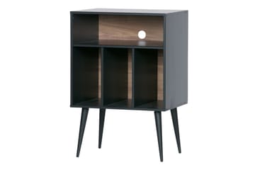 Seamas Nattbord 60 cm med Oppbevaring Hyller - Valnøtt/Svart - Møbler - Bord - Avlastningsbord & sidobord - Sengebord & nattbord