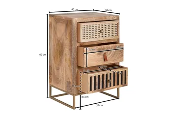 Seddik Nattbord 30 cm Rektangulær - Brun - Møbler - Bord - Avlastningsbord & sidobord - Sengebord & nattbord