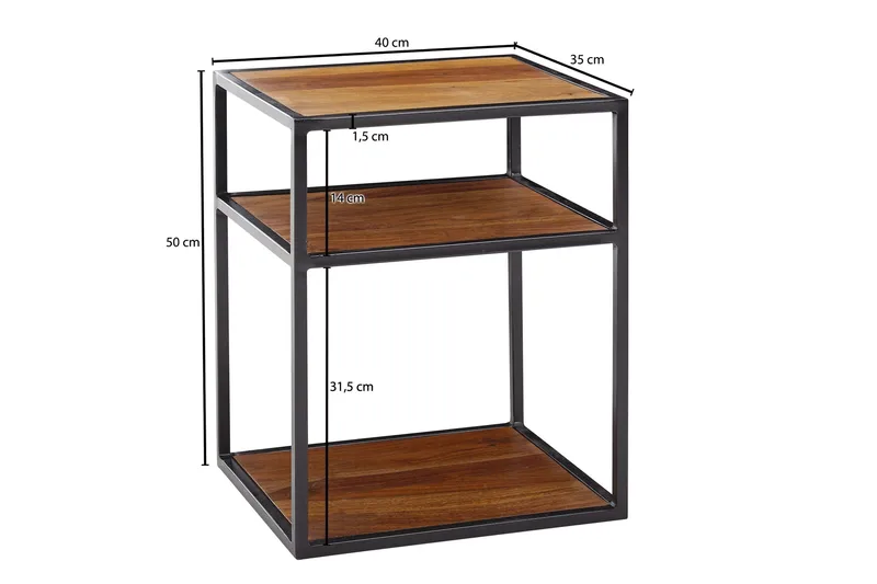 Seddik Nattbord 35 cm Rektangulær - Brun - Møbler - Bord - Avlastningsbord & sidobord - Sengebord & nattbord