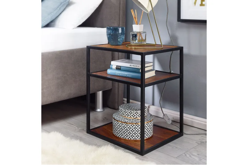 Seddik Nattbord 35 cm Rektangulær - Brun - Møbler - Bord - Avlastningsbord & sidobord - Sengebord & nattbord