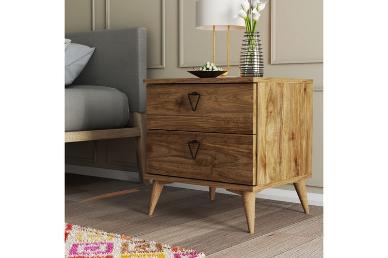 Sengebord og nattbord Heibert nattbord 52 cm Valnöt - Møbler - Bord - Avlastningsbord & sidobord - Sengebord & nattbord