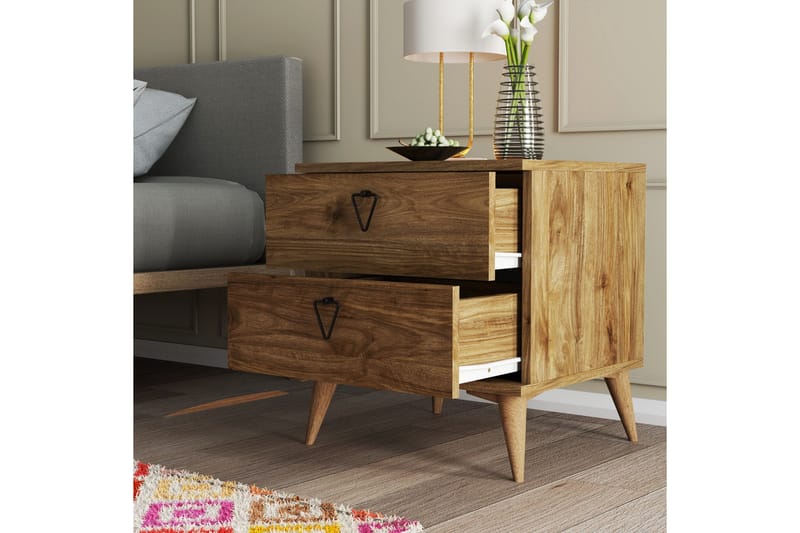 Sengebord og nattbord Heibert nattbord 52 cm Valnöt - Møbler - Bord - Avlastningsbord & sidobord - Sengebord & nattbord