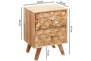 Seufert Nattbord 44 cm - Brun - Møbler - Bord - Avlastningsbord & sidobord - Sengebord & nattbord