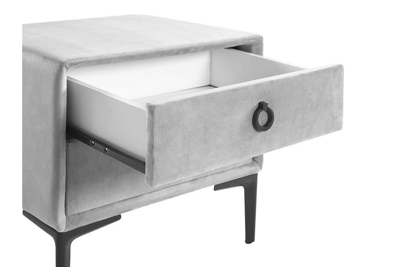 Sezanne Nattbord 44 cm - Fløyel/Grå - Møbler - Bord - Avlastningsbord & sidobord - Sengebord & nattbord
