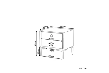 Sezanne Nattbord 44 cm - Fløyel/Grå - Møbler - Bord - Avlastningsbord & sidobord - Sengebord & nattbord