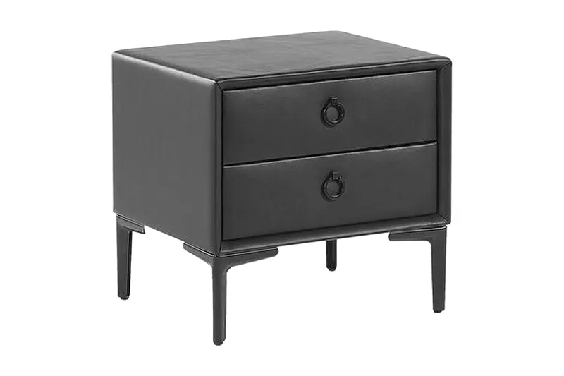 Sezanne Nattbord 44 cm - Konstlær/Svart - Møbler - Bord - Avlastningsbord & sidobord - Sengebord & nattbord