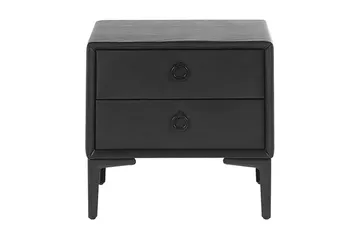 Sezanne Nattbord 44 cm - Konstlær/Svart - Møbler - Bord - Avlastningsbord & sidobord - Sengebord & nattbord