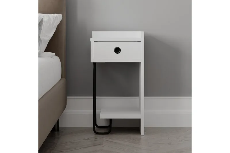 Sirius Nattbord 32x30 cm Hvit - Hanah Home - Møbler - Bord - Avlastningsbord & sidobord - Sengebord & nattbord