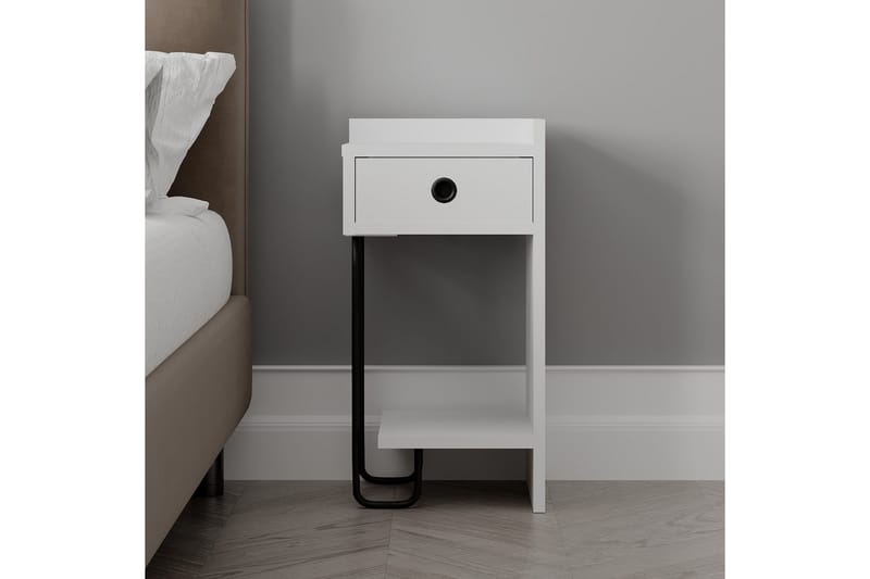 Sirius Nattbord 32x30 cm Hvit - Hanah Home - Møbler - Bord - Avlastningsbord & sidobord - Sengebord & nattbord