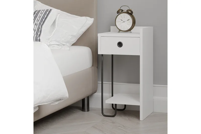 Sirius Nattbord 32x30 cm Hvit - Hanah Home - Møbler - Bord - Avlastningsbord & sidobord - Sengebord & nattbord