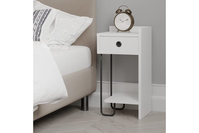 Sirius Nattbord 32x30 cm Hvit - Hanah Home - Møbler - Bord - Avlastningsbord & sidobord - Sengebord & nattbord