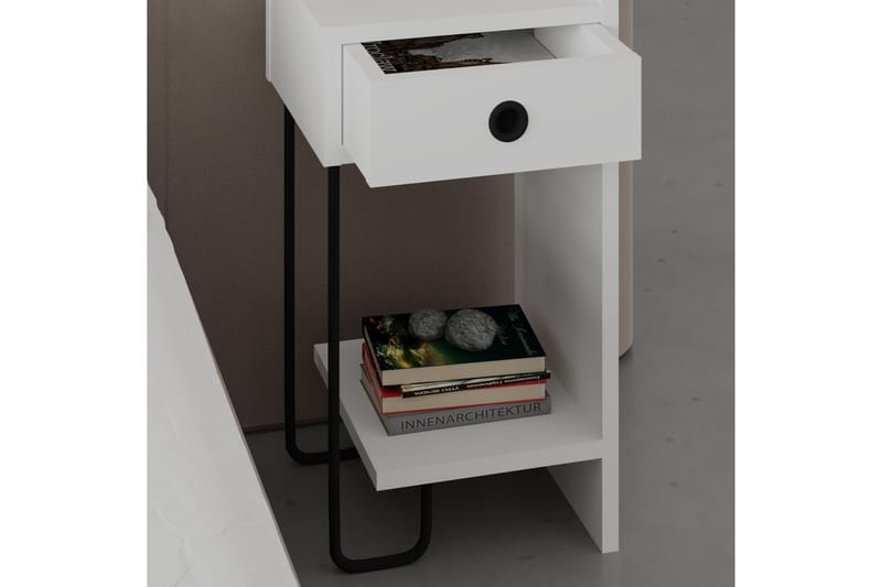 Sirius Nattbord 32x30 cm Hvit - Hanah Home - Møbler - Bord - Avlastningsbord & sidobord - Sengebord & nattbord