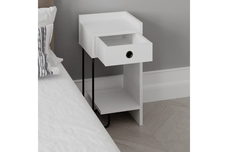 Sirius Nattbord 32x30 cm Hvit - Hanah Home - Møbler - Bord - Avlastningsbord & sidobord - Sengebord & nattbord