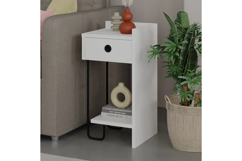 Sirius Nattbord 32x30 cm Hvit - Hanah Home - Møbler - Bord - Avlastningsbord & sidobord - Sengebord & nattbord