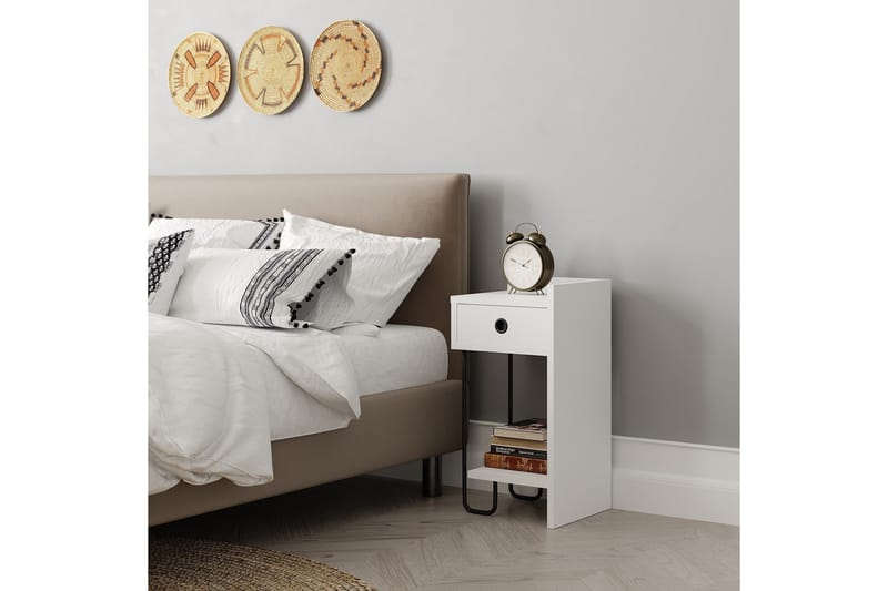 Sirius Nattbord 32x30 cm Hvit - Hanah Home - Møbler - Bord - Avlastningsbord & sidobord - Sengebord & nattbord