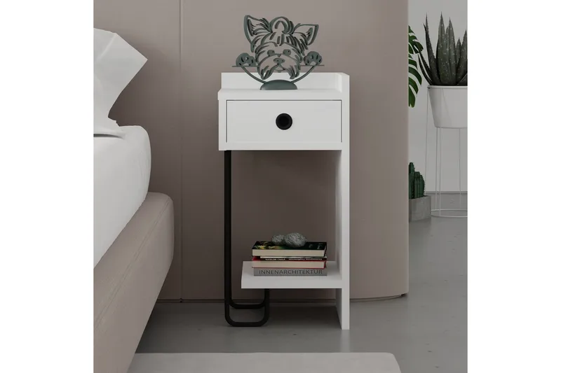 Sirius Nattbord 32x30 cm Hvit - Hanah Home - Møbler - Bord - Avlastningsbord & sidobord - Sengebord & nattbord