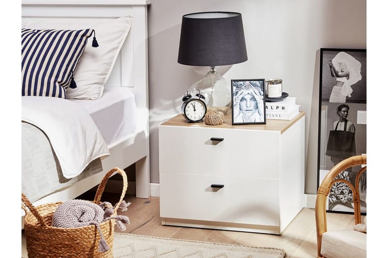 Sofabord hvit/lys trefarge EDISON - Hvit - Møbler - Bord - Avlastningsbord & sidobord - Sengebord & nattbord