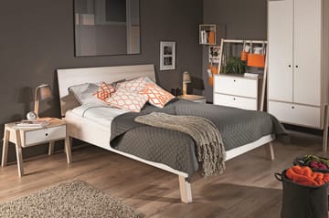 Spot Nattbord 58 cm med Oppbevaring Skuff Natur/Hvit - VOX - Møbler - Bord - Avlastningsbord & sidobord - Sengebord & nattbord