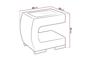 Stoliv Nattbord 43 cm Høyre - Økolær/Svart - Møbler - Bord - Avlastningsbord & sidobord - Sengebord & nattbord