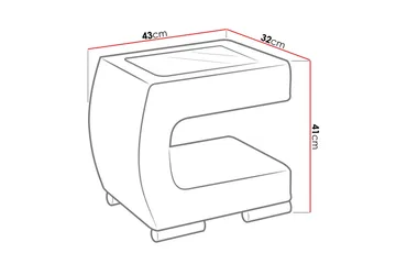 Stoliv Nattbord 43 cm Venstre - Økolær/Hvit - Møbler - Bord - Avlastningsbord & sidobord - Sengebord & nattbord