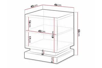 Strontian Nattbord 46 cm med Oppbevaring og Hyller i Tre - Hvit - Møbler - Bord - Avlastningsbord & sidobord - Sengebord & nattbord