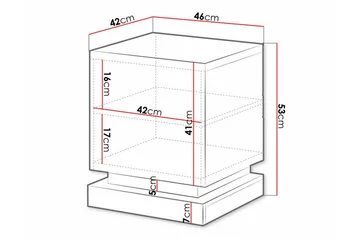 Strontian Nattbord 46 cm med Oppbevaring og Hyller i Tre - Hvit - Møbler - Bord - Avlastningsbord & sidobord - Sengebord & nattbord