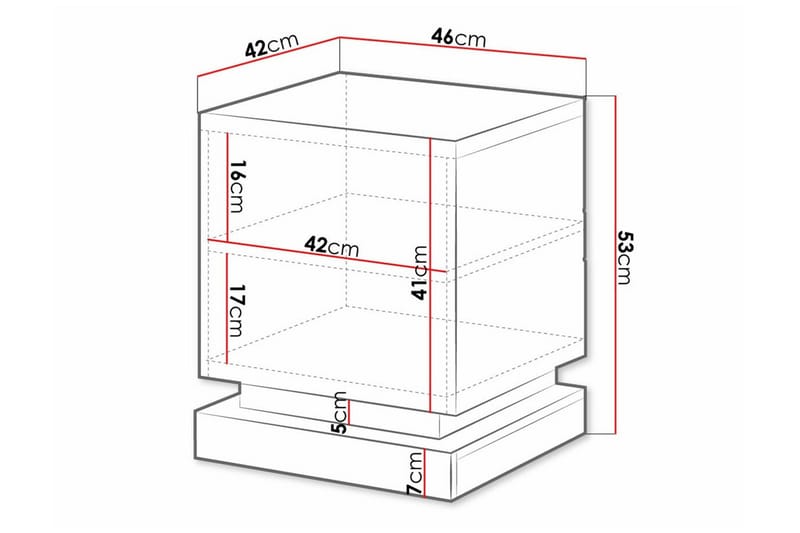 Strontian Nattbord 46 cm med Oppbevaring og Hyller i Tre - Hvit - Møbler - Bord - Avlastningsbord & sidobord - Sengebord & nattbord