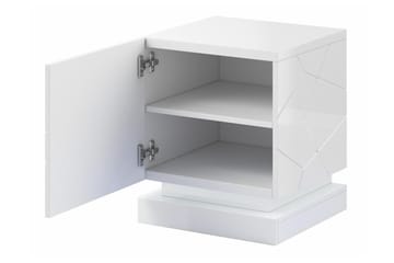 Strontian Nattbord 46 cm med Oppbevaring og Hyller i Tre - Svart - Møbler - Bord - Avlastningsbord & sidobord - Sengebord & nattbord