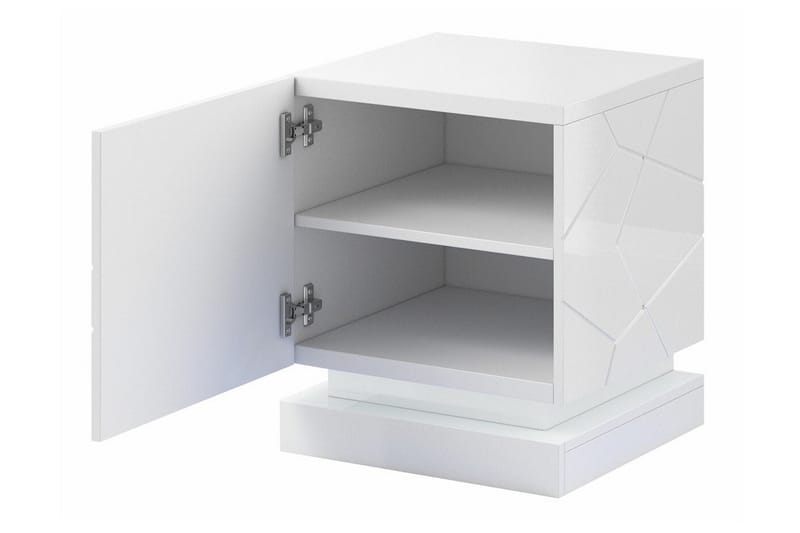 Strontian Nattbord 46 cm med Oppbevaring og Hyller i Tre - Svart - Møbler - Bord - Avlastningsbord & sidobord - Sengebord & nattbord