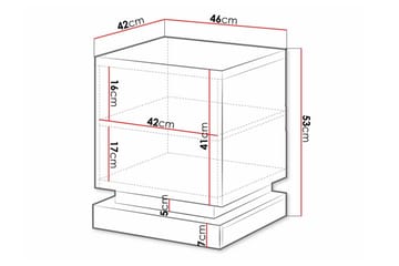 Strontian Nattbord 46 cm med Oppbevaring og Hyller i Tre - Svart - Møbler - Bord - Avlastningsbord & sidobord - Sengebord & nattbord