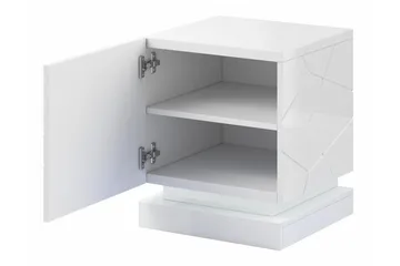 Strontian Nattbord 46 cm med Oppbevaring og Hyller i Tre - Svart - Møbler - Bord - Avlastningsbord & sidobord - Sengebord & nattbord