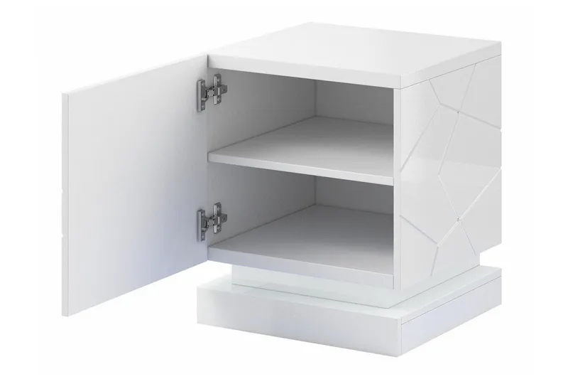 Strontian Nattbord 46 cm med Oppbevaring og Hyller i Tre - Svart - Møbler - Bord - Avlastningsbord & sidobord - Sengebord & nattbord