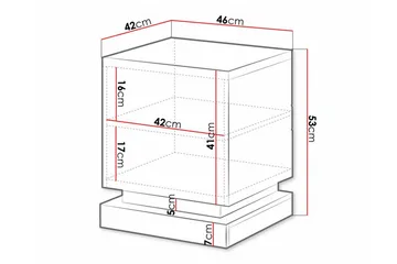 Strontian Nattbord 46 cm med Oppbevaring og Hyller i Tre - Svart - Møbler - Bord - Avlastningsbord & sidobord - Sengebord & nattbord