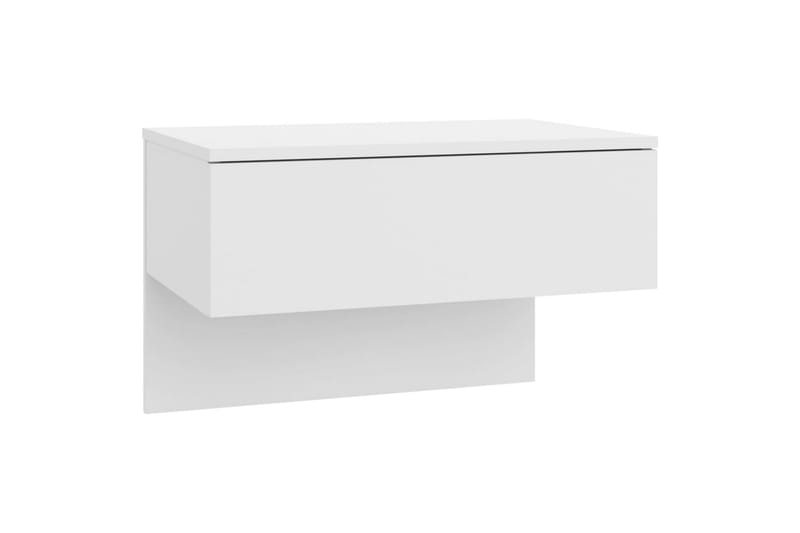 Veggmontert nattbord 2 stk hvit konstruert tre - Hvit - Sengebord & nattbord