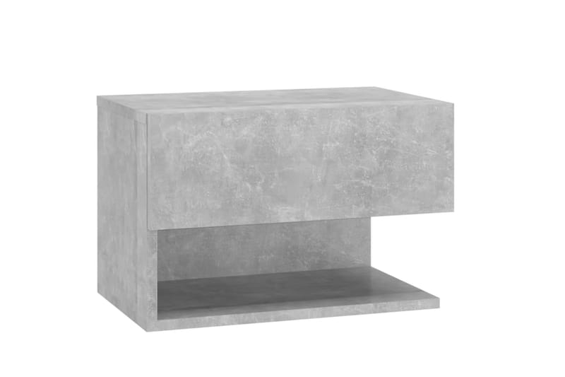 Veggmontert nattbord betonggrå konstruert tre - Grå - Sengebord & nattbord