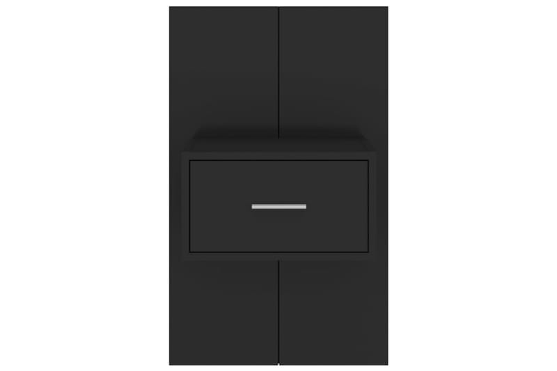 Veggmontert nattbord svart konstruert tre - Svart - Sengebord & nattbord