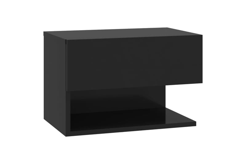 Veggmontert nattbord svart konstruert tre - Svart - Sengebord & nattbord