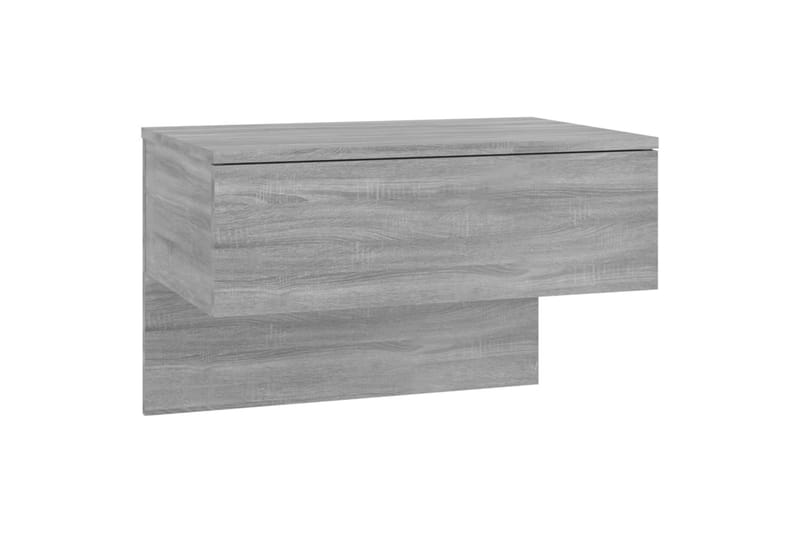Veggmonterte nattbord 2 stk grå sonoma konstruert tre - Grå - Sengebord & nattbord