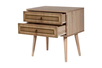 Vellavie Nattbord 60 cm med Oppbevaring 2 Skuffer Ramme - Brun - Møbler - Bord - Avlastningsbord & sidobord - Sengebord & nattbord