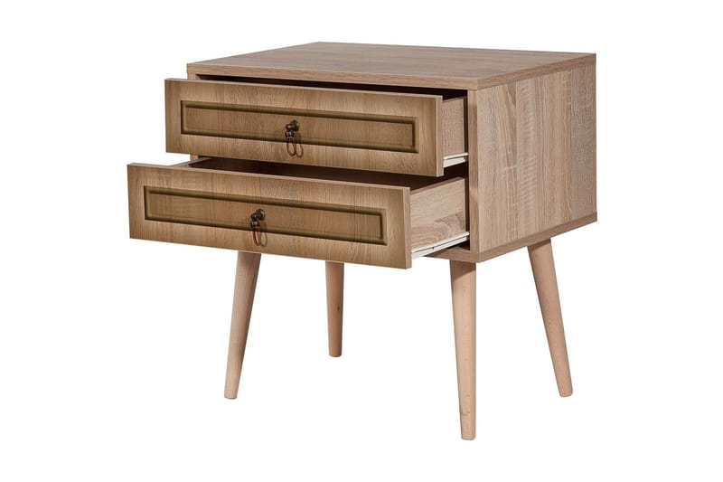 Vellavie Nattbord 60 cm med Oppbevaring 2 Skuffer Ramme - Brun - Møbler - Bord - Avlastningsbord & sidobord - Sengebord & nattbord