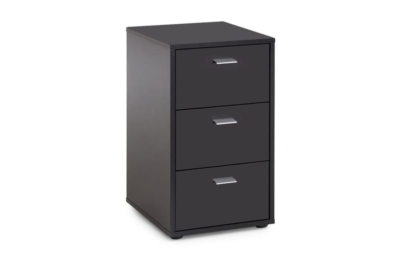 Virginia Nattbord 35 cm med Oppbevaring 3 Skuffer - Grå/Svart - Møbler - Bord - Avlastningsbord & sidobord - Sengebord & nattbord