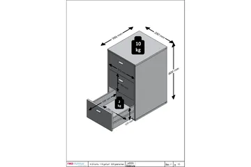 Virginia Nattbord 35 cm med Oppbevaring 3 Skuffer - Hvit - Møbler - Bord - Avlastningsbord & sidobord - Sengebord & nattbord