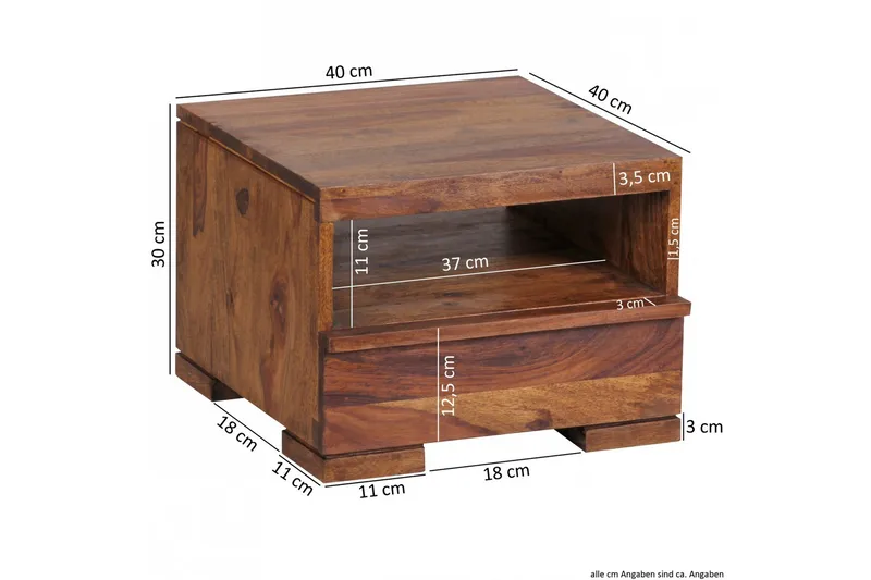 Werdebaugh Nattbord 40 cm - Brun - Møbler - Bord - Avlastningsbord & sidobord - Sengebord & nattbord