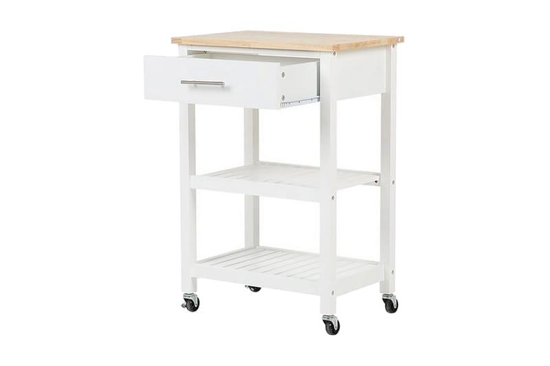 Serveringsbord Hiuma 58 cm - Hvit - Møbler - Bord - Serveringsvogn & serveringsbord - Kjøkkenvogn