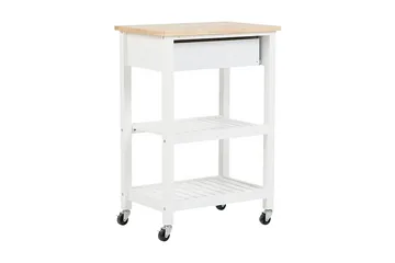 Serveringsbord Hiuma 58 cm - Hvit - Møbler - Bord - Serveringsvogn & serveringsbord - Kjøkkenvogn