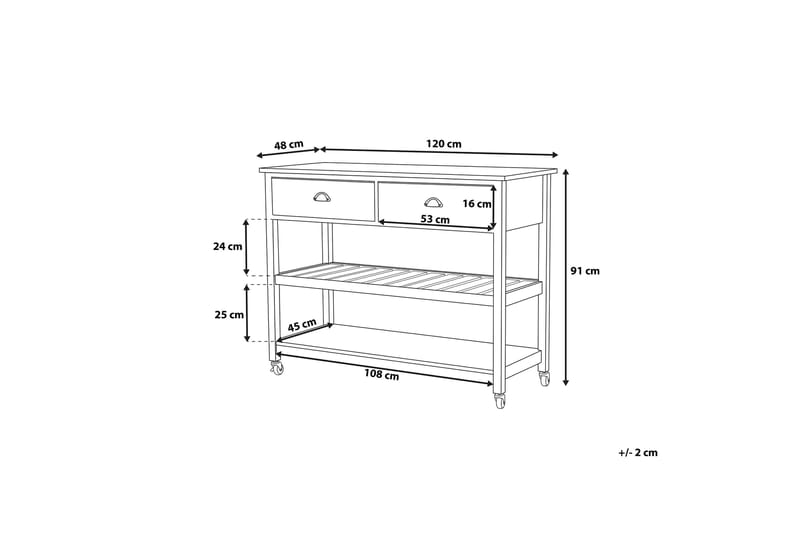 Serveringsbord Pulcifer 120 cm - Svart - Lampebord & sidebord - Brettbord og småbord