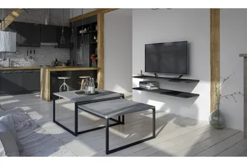 Arriondas Settbord 69 cm 2 Bord - Grå - Møbler - Bord - Avlastningsbord & sidobord - Settbord