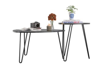 AtHena Settbord Svart/Marmormønster - Novogratz - Møbler - Bord - Avlastningsbord & sidobord - Settbord